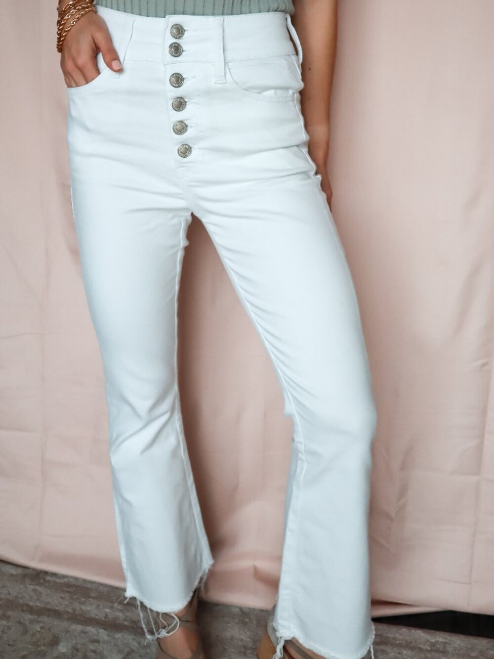 Vervet White Cropped Jeans
